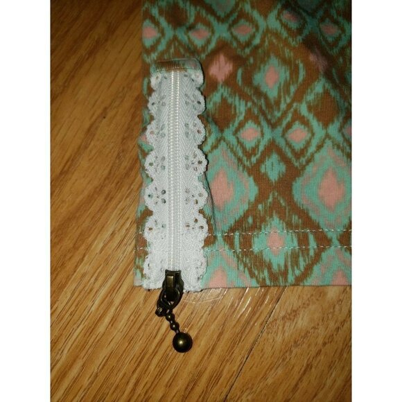 MATILDA JANE 435 Print It Cropped Leggings Size 12 Knit Zip Ankle Stretch - Picture 6 of 9